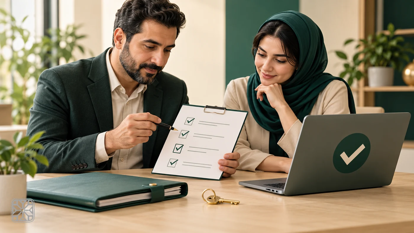مدیر و نمایندهٔ تیم سازنده در حال بررسی فهرست تحویل و آموزش نرمافزار